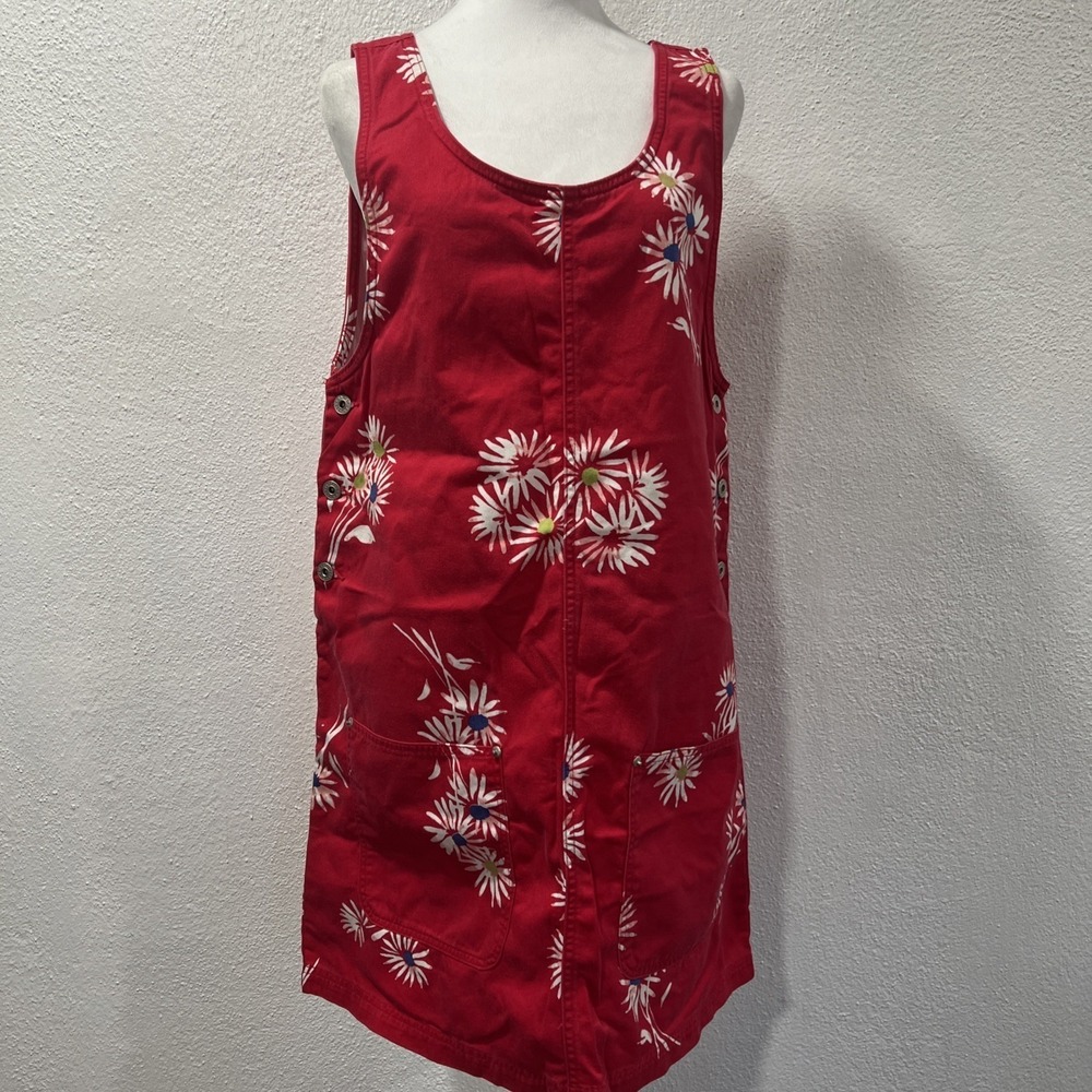 Express Y2K Compaigne International Retro Dress Red Floral Cottage 13/14 L